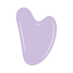 Facial massage tools, skin care routine. Quartz and jade face roller and gua sha scraper. Beauty ritual concept. Vector Isolated illustration, icons set