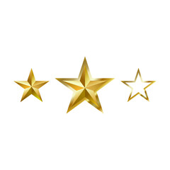 Obraz premium realistic metal stars. 3d flat image of golden stars. design for the holidays. Vector illustration, eps 10.