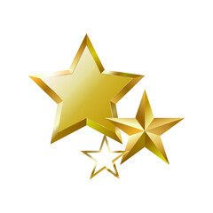 realistic metal stars. 3d flat image of golden stars. design for the holidays. Vector illustration, eps 10.