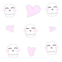 Ghosts seamless pattern with light background. Vestor illustration