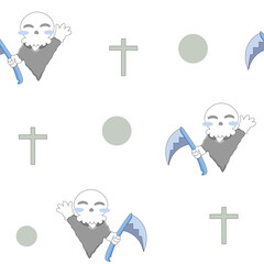 Ghosts seamless pattern with light background. Vestor illustration