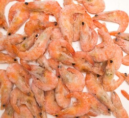 frozen shrimp close-up