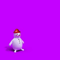 merry snowman background for postcard 3d render