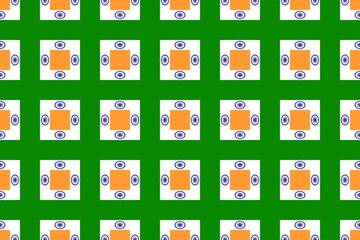 Geometric pattern in the colors of the national flag of India. The colors of India.