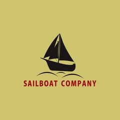 Sailboat company logo. Vector illustration template design