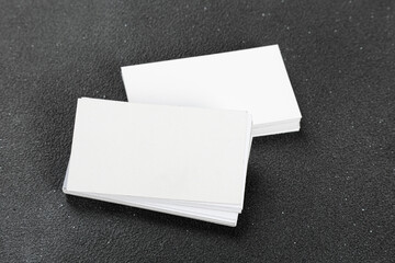 Business cards blank. Mockup on black background. Copy space for text.