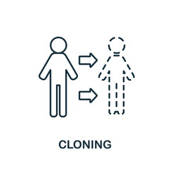 Cloning icon. Line element from bioengineering collection. Linear Cloning icon sign for web design, infographics and more.