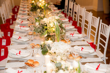 New Year's table arrangement for a festive lunch