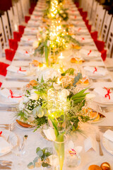 New Year's table arrangement for a festive lunch