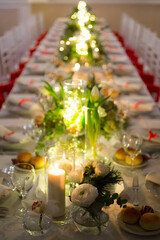 New Year's table arrangement for a festive lunch