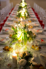 New Year's table arrangement for a festive lunch