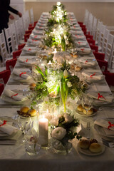 New Year's table arrangement for a festive lunch