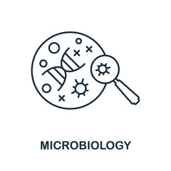 Microbiology icon. Line element from bioengineering collection. Linear Microbiology icon sign for web design, infographics and more.