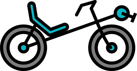 Recumbents Bikes Icon. Bicycle concept icon style