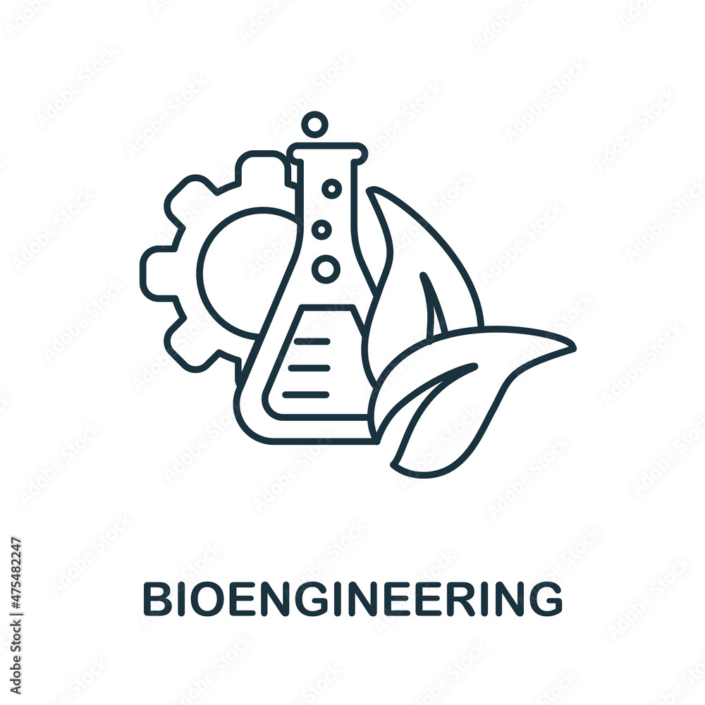 Poster bioengineering icon. line element from bioengineering collection. linear bioengineering icon sign fo