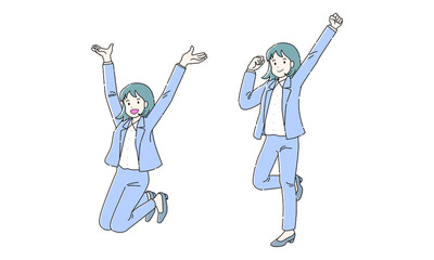 ジャンプする女性フレッシャーズ