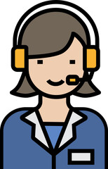 Call Center Icon. Food delivery concept outline style icon