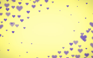 Purple hearts on a yellow background.