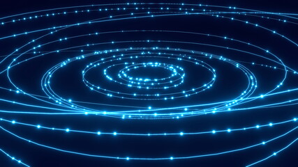 VJ キラキラ パーティクル 円形 ネットワーク 青 [別Verあり]