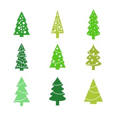 Isolated Christmas tree set