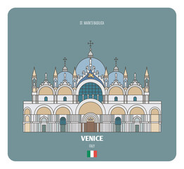 St. Mark's Basilica in Venice, Italy. Architectural symbols of European cities