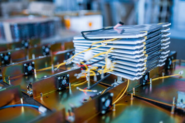 Stack of matrix for TFT displays and details in workshop