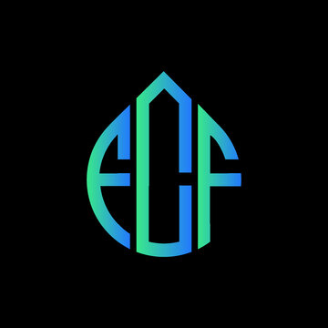 FCF letter logo design on black background. 
FCF circle letter logo design with ellipse shape.
FCF creative initials letter logo concept.FCF logo vector. 