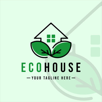 eco house logo vector illustration template icon graphic design. building and architecture with leaf nature for business and company