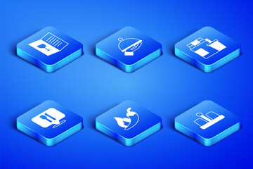 Set Salt and pepper, Restaurant cafe menu, Hot chili pod, Cafe restaurant location, Covered with tray of food and Online ordering delivery icon. Vector