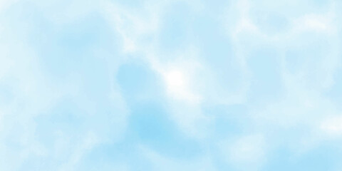 Blue Sky with white cloud and clear abstract. Hand painted watercolor sky and clouds, abstract watercolor background, vector illustration
