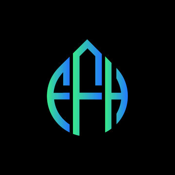 FFH letter logo design on black background. 
FFH circle letter logo design with ellipse shape.
FFH creative initials letter logo concept.FFH logo vector. 