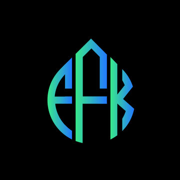 FFK letter logo design on black background. 
FFK circle letter logo design with ellipse shape.
FFK creative initials letter logo concept.FFK logo vector. 