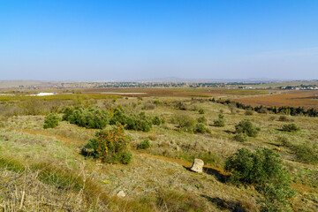Fototapeta na wymiar Golan Heights landscape, and the Syrian border