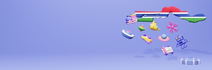 3d rendering of children's games for promotional templates and covers in Gambia