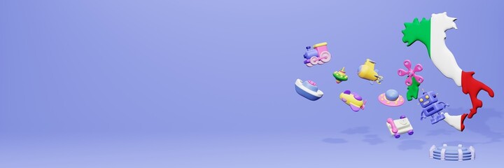 3d rendering of children's games for promotional templates and covers in Italia