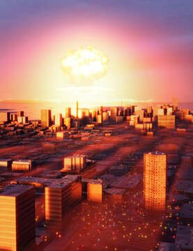 Artwork of a nuclear attack