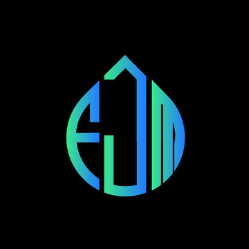FJM letter logo design on black background. 
FJM circle letter logo design with ellipse shape.
FJM creative initials letter logo concept.FJM logo vector. 