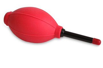 Isolated rubber air blower for cleaning dust from the camera and lens on white background