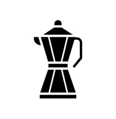 Moka Pot icon. Vector graphic glyph style isolated on white background