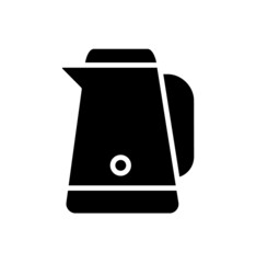 Electric Kettle icon. Vector graphic glyph style isolated on white background