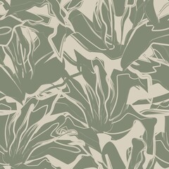 Floral Brush strokes Seamless Pattern Background