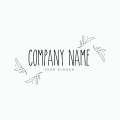 Minimal Natural Floral Creative logo template and badge