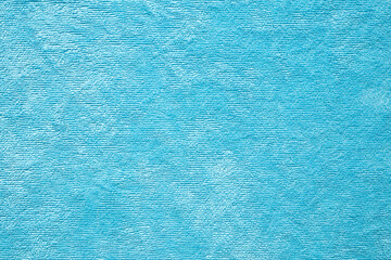 Blue towel fabric texture surface close up background