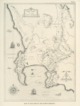 Map of the Cape, South Africa, in the 17th century
