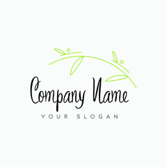 Obraz premium Minimal Natural Floral Creative logo template and badge