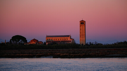 sunset over the river