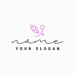 Minimal Natural Floral Creative logo template and badge