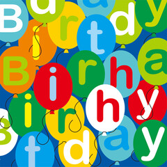 birthday balloons pattern for birthday card, gift wrap