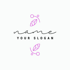 Minimal Natural Floral Creative logo template and badge