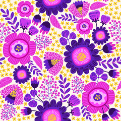 Fototapeta na wymiar Background of colorful cute flowers